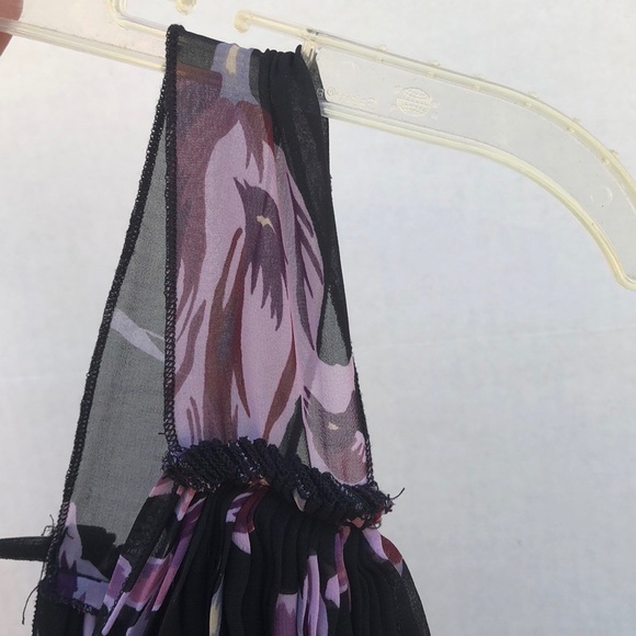 👽Free People Sheer pleated v neck hibiscus top - Picture 8 of 8